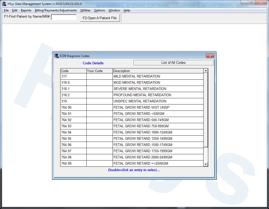 ICD9/ICD10 Diagnosis Codes